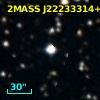 2MASS J22233314+5814024