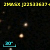2MASX J22533637+0003472