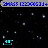 2MASS J22360531+3439360
