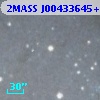 2MASS J00433645+4129367