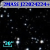 2MASS J22024224+4639323