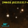 2MASS J02253317+6205225