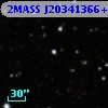 2MASS J20341366+6033400