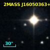 2MASS J16050363+1028437
