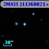 2MASS J11360021+3223068