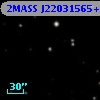 2MASS J22031565+1735052