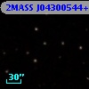 2MASS J04300544+2632300