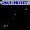 2MASS J04301177+2601513