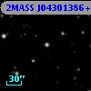 2MASS J04301386+2553447