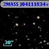 2MASS J04111834+5258400