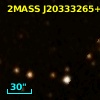 2MASS J20333265+4110596