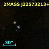 2MASS J22573213+6237059