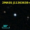 2MASS J11363638+7458296