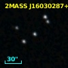 2MASS J16030287+7637418