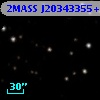 2MASS J20343355+4153117
