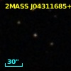 2MASS J04311685+1306420